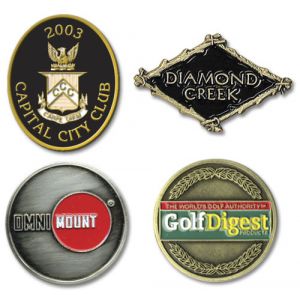 Metalen golfbal marker met geslagen logo